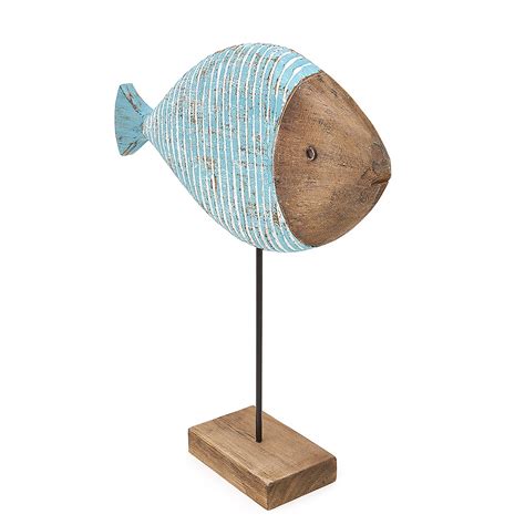 Une Magnifique D Coration Poisson En Bois Marini Re Turquoise