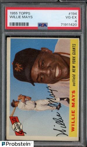 Topps Willie Mays Hof New York Giants Psa Vg Ex Ebay