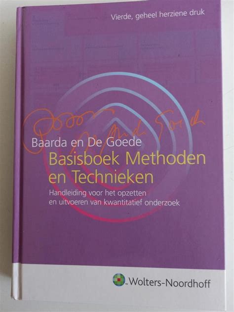 Basisboek Methoden En Technieken 9789020733150 M P M De Goede