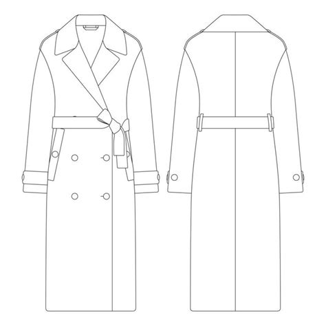 The Trench Coat Is Shown In Black And White