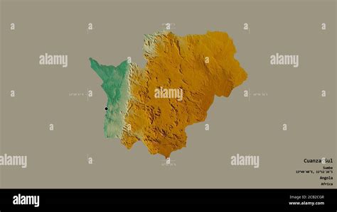 Area Of Cuanza Sul Province Of Angola Isolated On A Solid Background