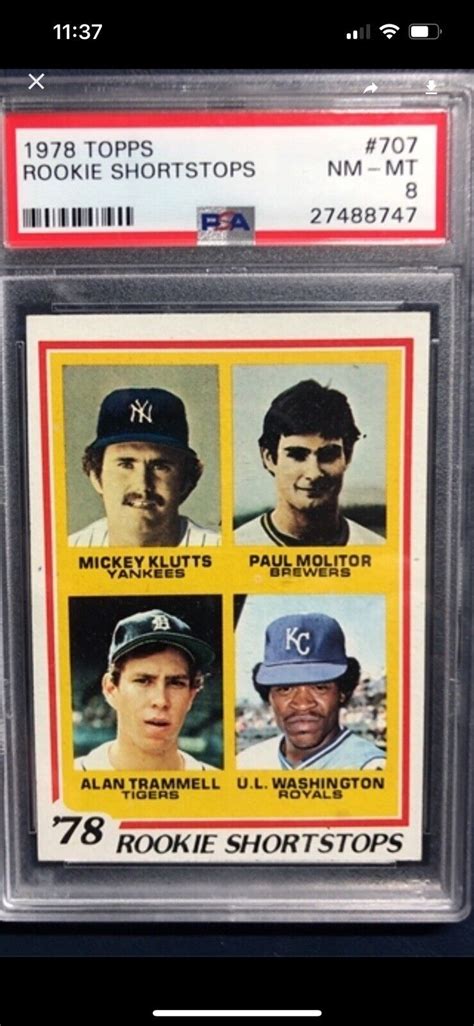 1978 Topps Rookie Shortstops 707 Paul Molitor Alan Trammell