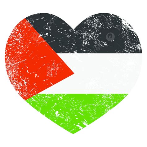 Palestine Heart Flag Retro Art Background Banner Vector Art