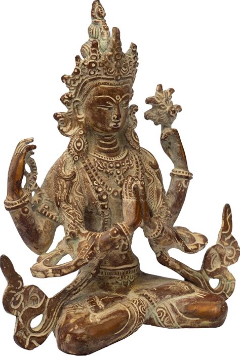 Tibetan Buddhist Deity Chenrezig Four Armed Avalokiteshvara In