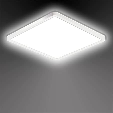 B K Licht plafonnier design carré platine LED 18W éclairage plafond