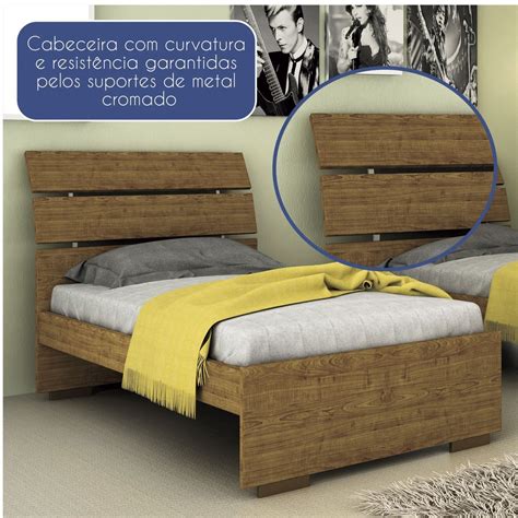 Cama Solteiro Cabeceira Detalhes Premium Tcil M Veis Imbuia Rustic