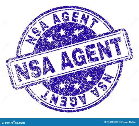 Scratched Textured Nsa Agent Stamp Seal Stock Vector Illustration Of