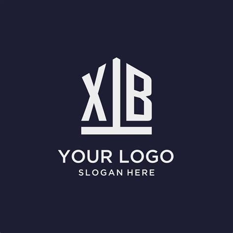 Xb Initial Monogram Logo Design With Pentagon Shape Style