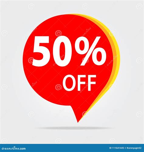 50 OFF Discount Sticker. Sale Red Tag Isolated Vector Illustration ...