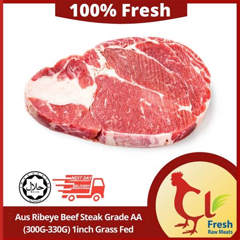 Australia Ribeye Beef Steak Grade Aa 1inch Grass Fed Shopee Malaysia