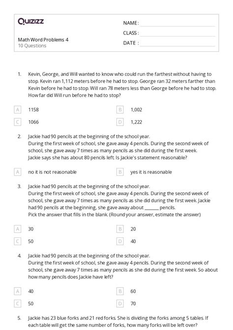 50 Math Word Problems Worksheets For 8th Grade On Quizizz Free Worksheets Library