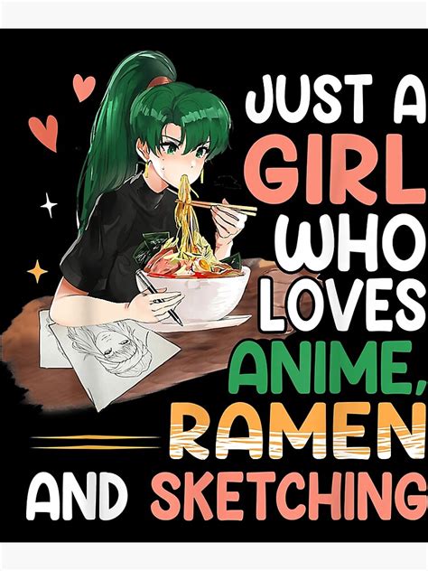 Lámina fotográfica Solo una chica que ama el anime ramen y dibujar