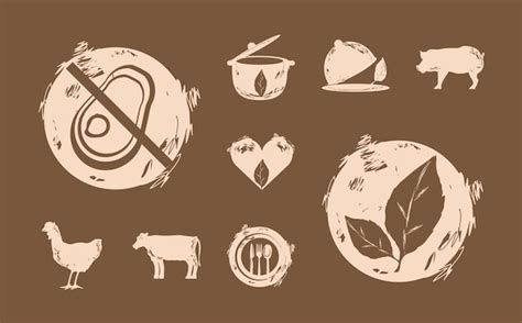 Premium Vector Icons Set Food