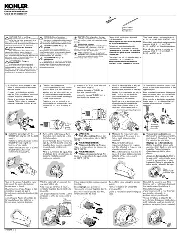 Kohler K 8304 K NA Rite Temp Pressure Balancing Valve Body And