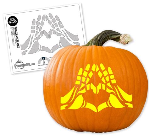 Heart And Hands Pumpkin Carving Stencil Pumpkin Hq