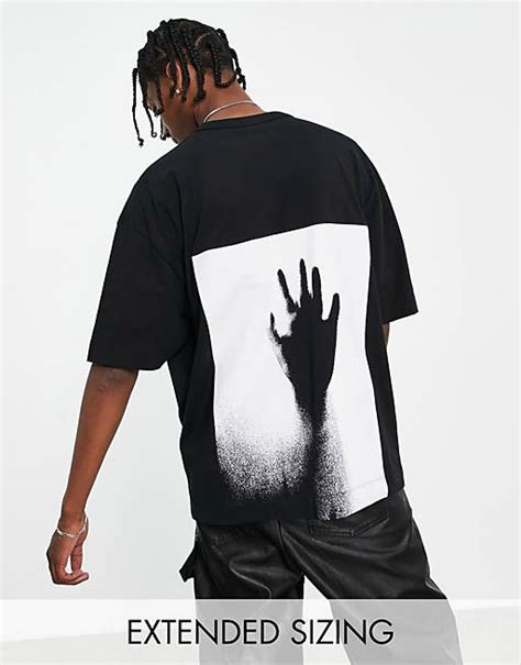 Asos Dark Future Oversized T Shirt With Photographic Hand Back Print In