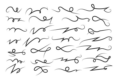 Curly Swirl Decorative Swishes Hand Drawn Calligraphy Lettering Ornate