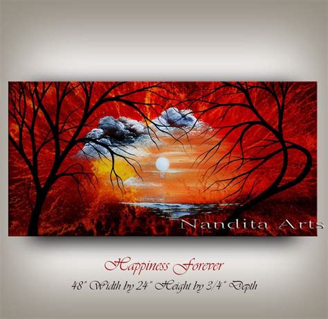 Abstract Red Landscape Painting on Canvas Abstract Oil - Etsy | Canvas ...