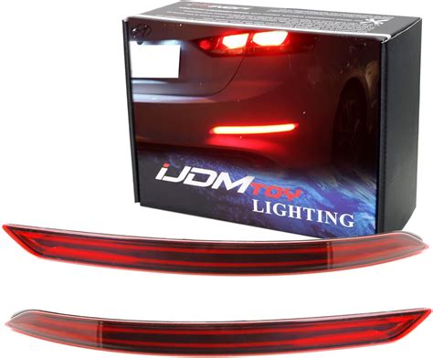 Ijdmtoy Red Lens Full Led Bumper Reflector Lights Compatible With 2017 2018 Hyundai Elantra