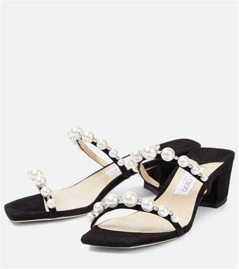 Jimmy Choo Amara 45 Embellished Suede Sandals Jimmy Choo