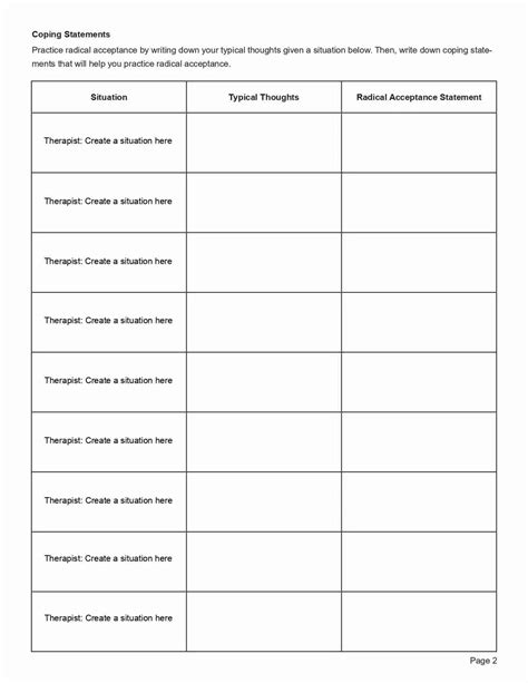 Printable Radical Acceptance Worksheet Radical Means All The Way