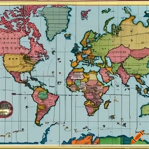 Detailed alternate history map of the world showing country borders