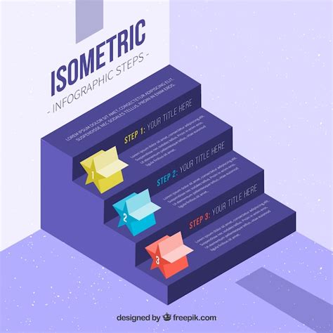 Free Vector Colorful Infographic Steps Collection In Isometric Style