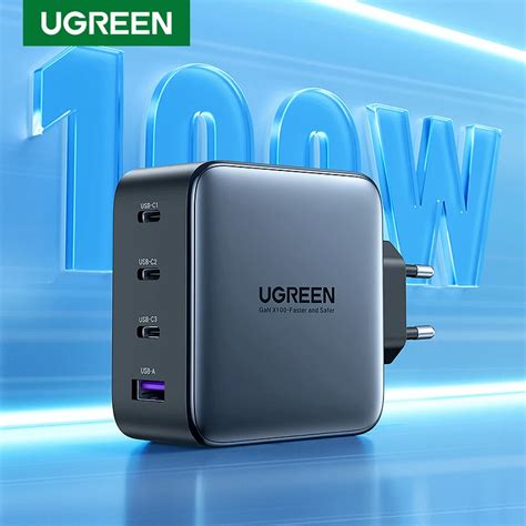 Ugreen gan carregador 100w usb c pd carregador rápido qc4 0 3 0 carga