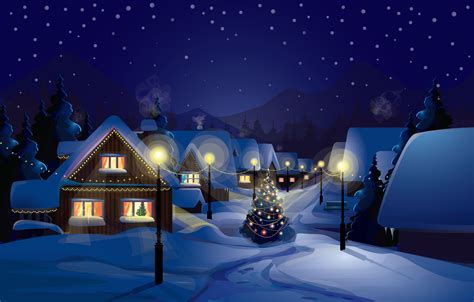 Snowy Christmas Night Wallpapers - Top Free Snowy Christmas Night Backgrounds - WallpaperAccess