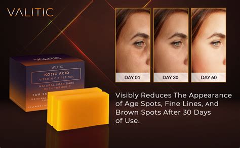 Valitic Kojic Acid Vitamin C And Retinol Soap Bars With Turmeric For Dark Spot