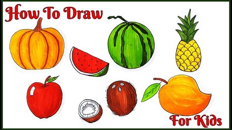 How To Draw Fruits For Kids Part 2 Youtube