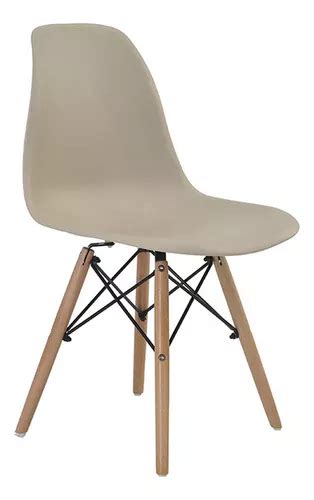 Kit 4 Cadeiras Jantar Eiffel Nude Pp Base Madeira Parcelamento Sem Juros