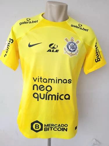 Camisa Corinthians Jogador Goleiro Cássio Amarela 2022 2023 Escorrega