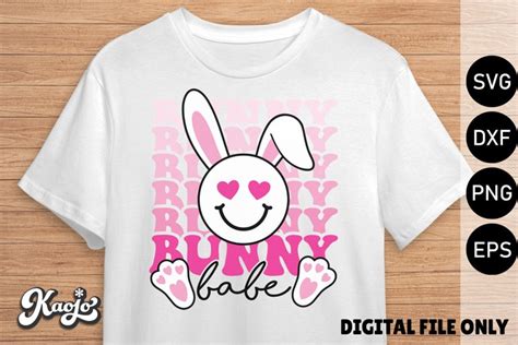 Bunny Babe SVG Happy Easter Retro Smiley Bunny SVG