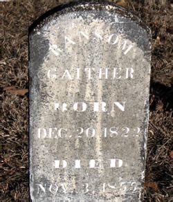 Ransom Gaither 1822 1855 Mémorial Find a Grave