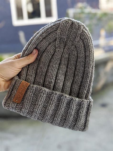 Knit Ribbed Beanie Free Pattern For Men Circular Needles Crazy Hands