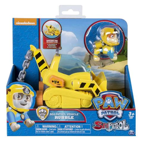 Paw Patrol Sea Patrol Rubble Transforming Exclusive Vehicle Figure Spin Master - ToyWiz