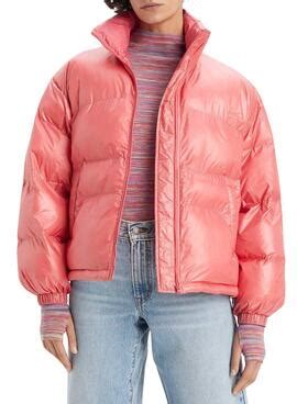 Chaqueta Levis Retro Puffer Rosa Para Mujer