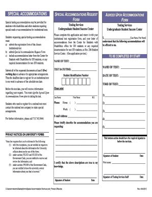 Fillable Online Ussc Uh Special Accommodations Request Form Testing