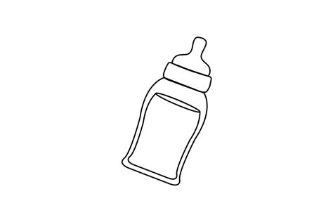 Baby Bottle Outline Flat Icon-02 Graphic by goodtelangid · Creative Fabrica