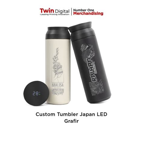 Jual Custom Tumbler Japan LED Grafir Souvenir Botol Kado Termos Cek