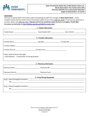 Fillable Online Prior Authorization Pa Form For Prior Authorization