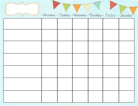 Chore Chart Templates For Kids Printable - Tedy Printable Activities