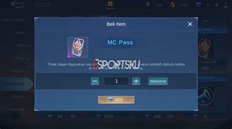 Cara Membeli MC Pass Mobile Legends ML Esportsku