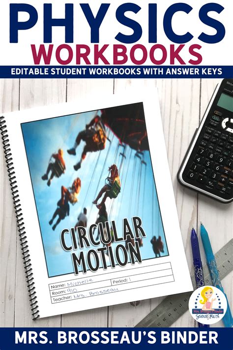 Circular Motion Workbook Centripetal Acceleration And Force Physics