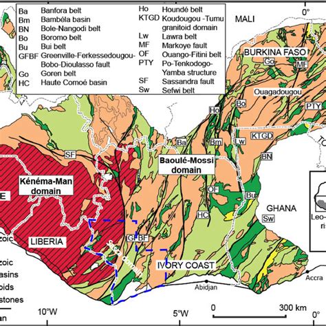 Simplified Geological Map Of The West African Craton And Sasca Domain