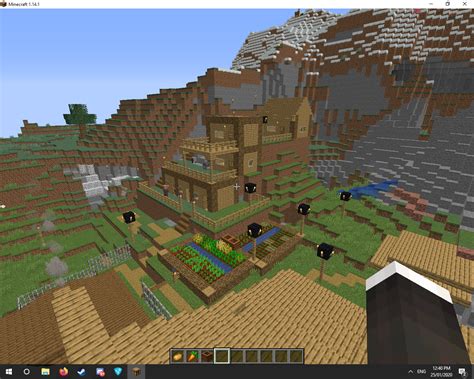 Made a small village on a hill : r/Minecraft