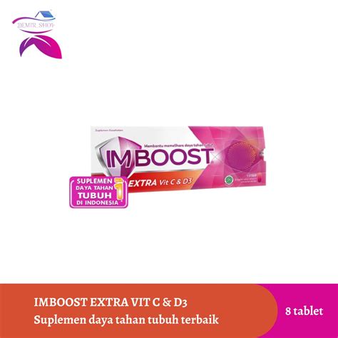 Jual Imboost Extra Vit C D3 Suplemen Daya Tahan Tubuh 8 Tablet