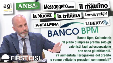 Banco Bpm Colombani Alla Stampa Piano Premia Solo Gli Azionisti