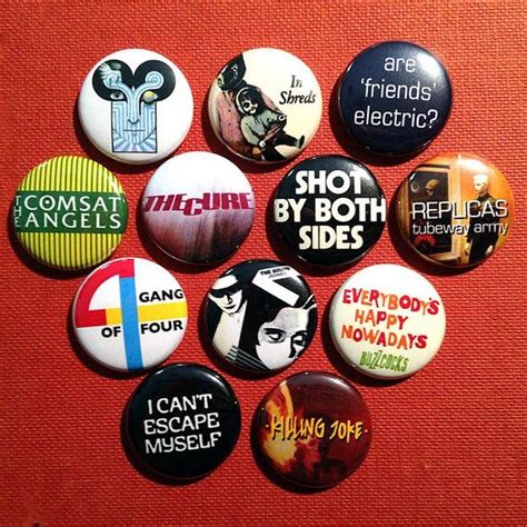 12 Postpunk 1 Buttons Or Magnets FREE SHIPPING New Wave Alternative